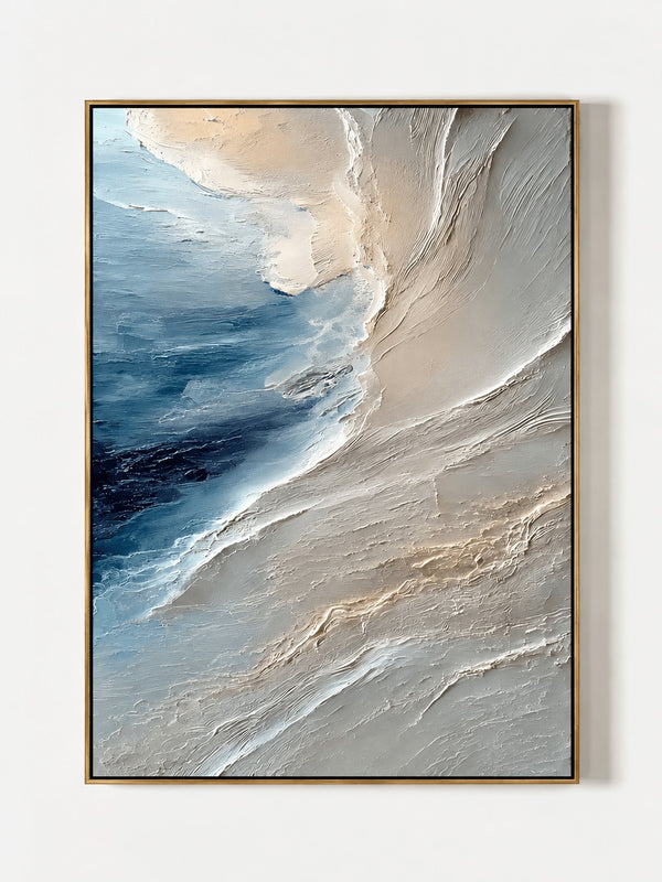 Modern Textured Ocean Wave Painting