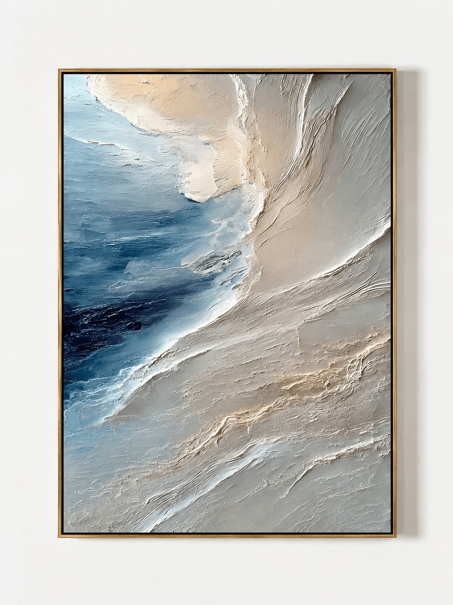Modern Textured Ocean Wave Painting