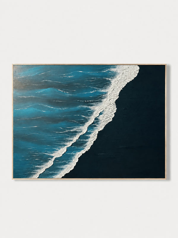 Modern Textured Ocean Wave Wall Art
