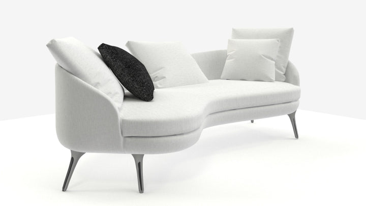 modern curved leather sofa