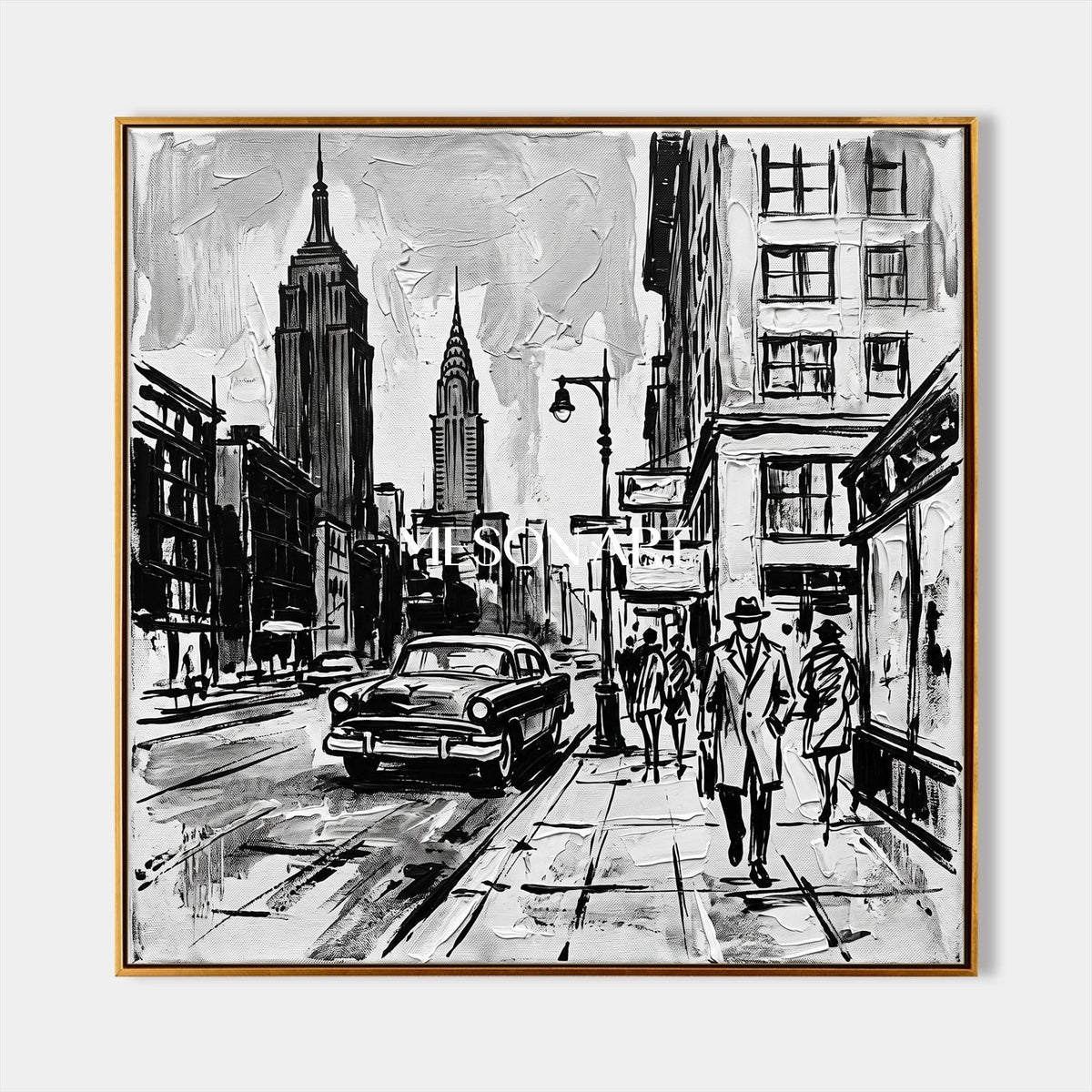 Monochrome Manhattan Street in Motion