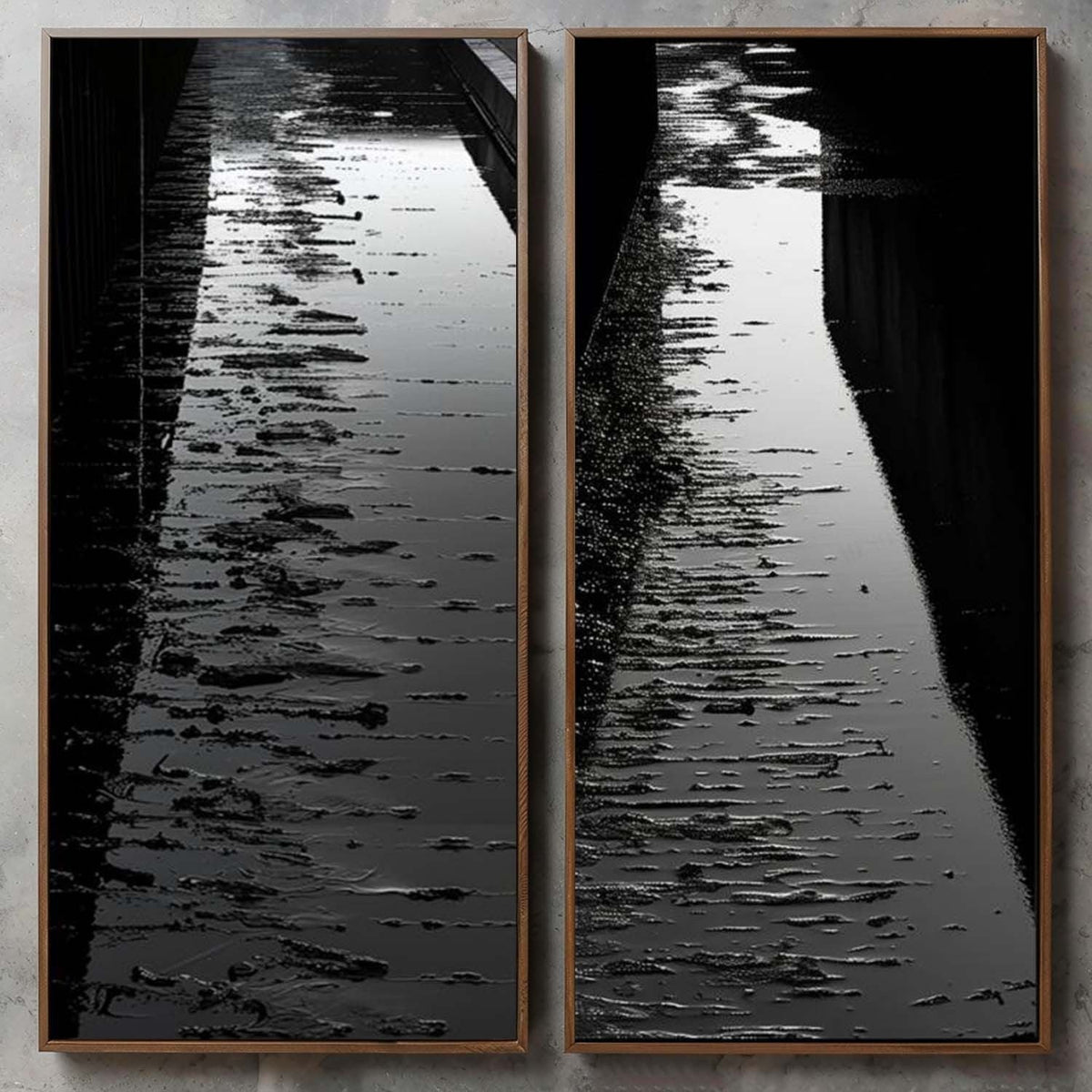 Moonlit Water Channel Diptych