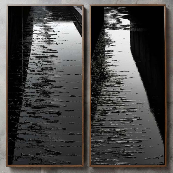 Moonlit Water Channel Diptych