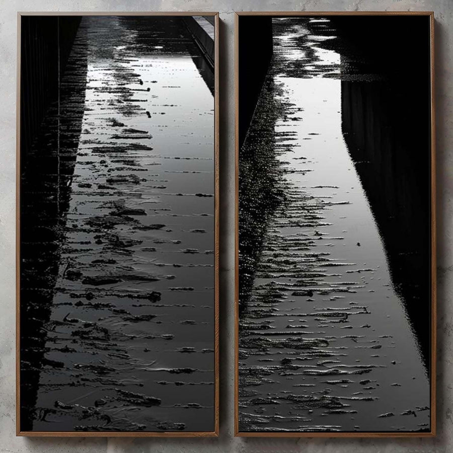 Moonlit Water Channel Diptych
