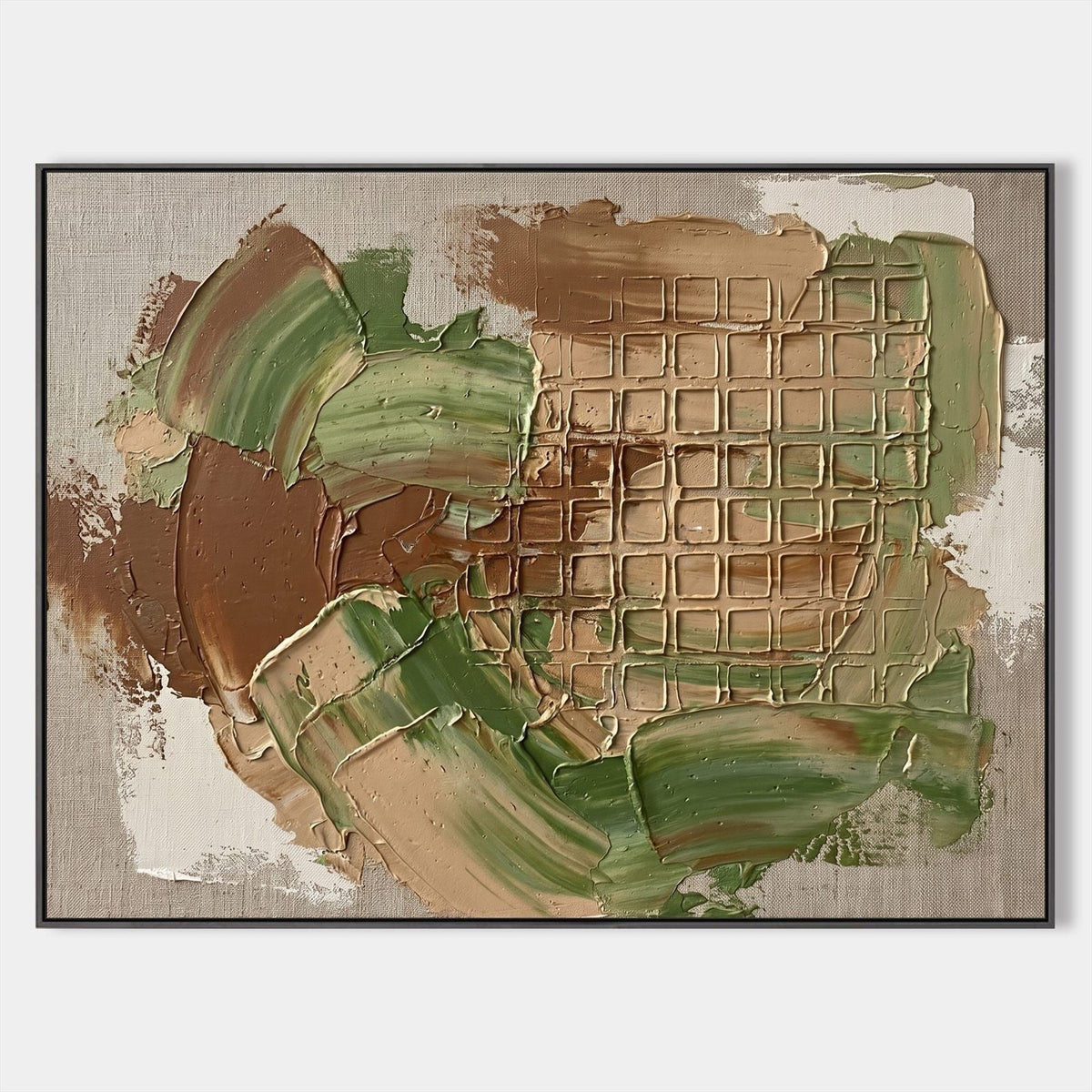 Moss and Clay Woven Grid Abstract