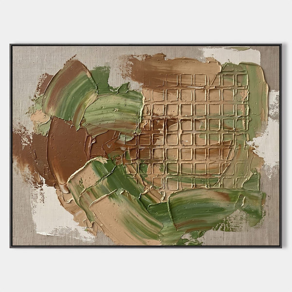 Moss and Clay Woven Grid Abstract
