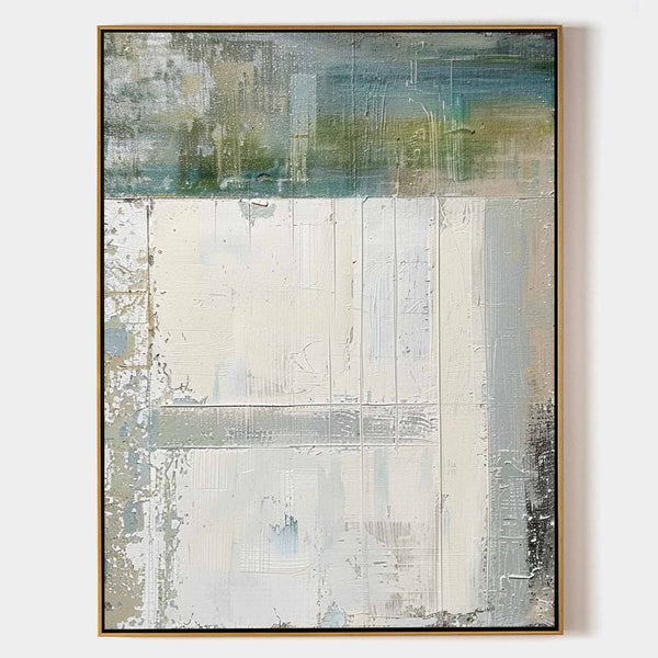 Moss and Ivory Weathered Abstract