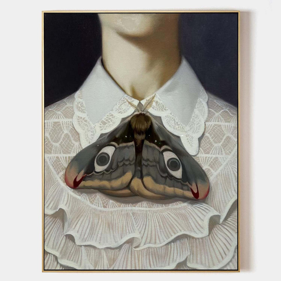 Moth on a Lace Collar