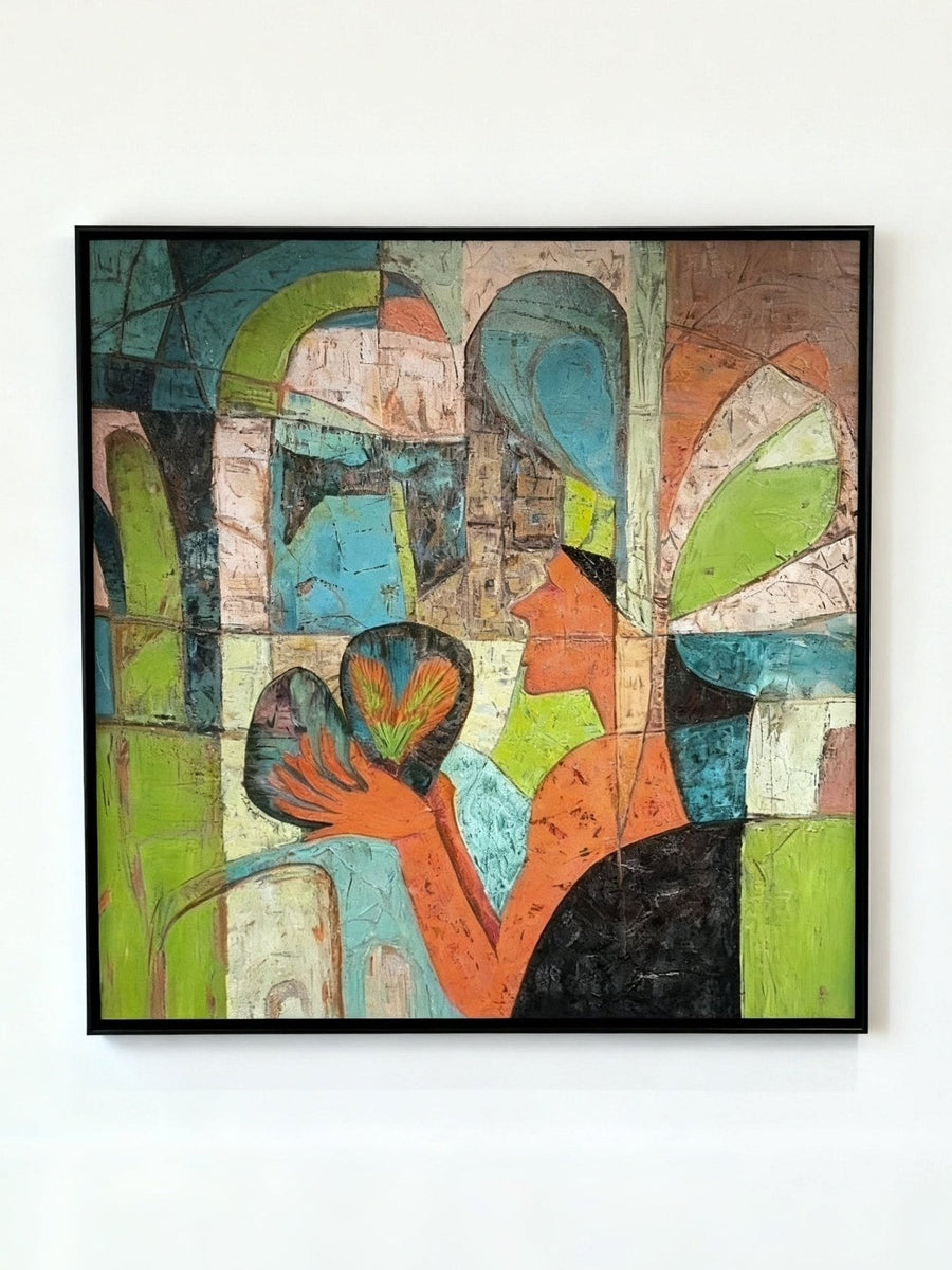 Multicolor Modern Abstract Painting Square