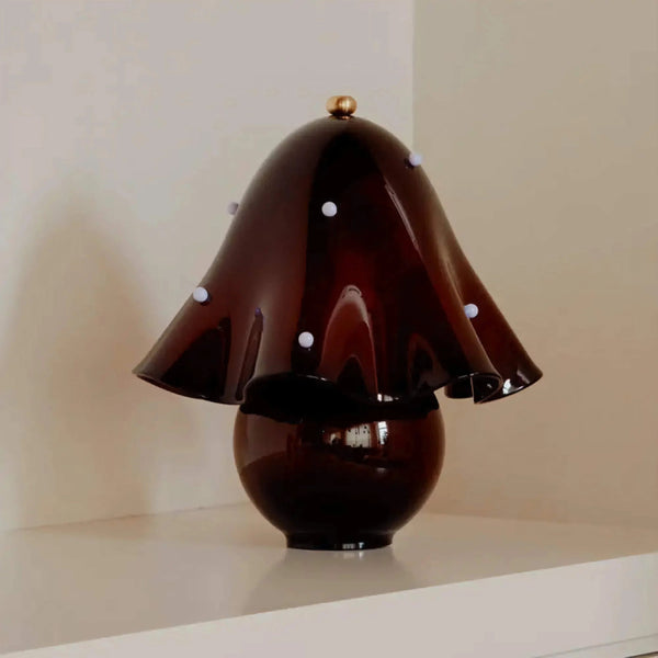 Mushroom Cap Hand-Blown Glass Bubble Table Lamp