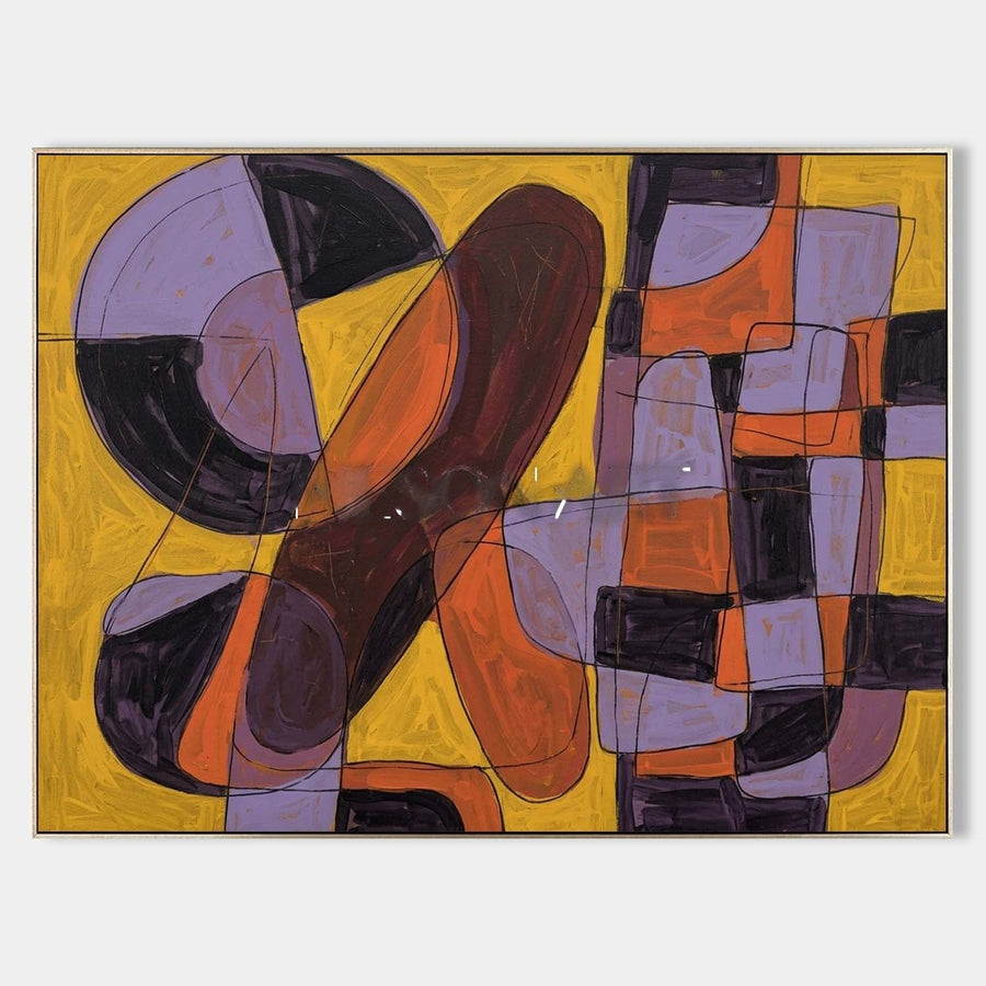 Mustard and Violet Abstract Rhythm