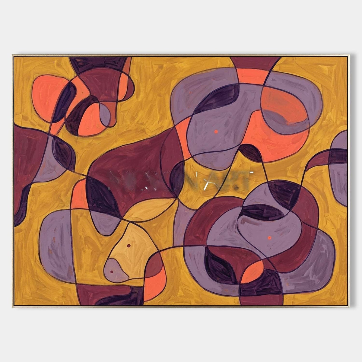 Mustard Ground with Plum Curves