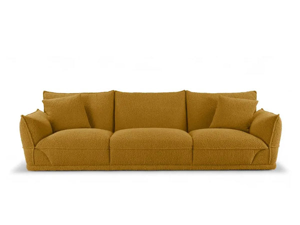 mustard bouclé sofa