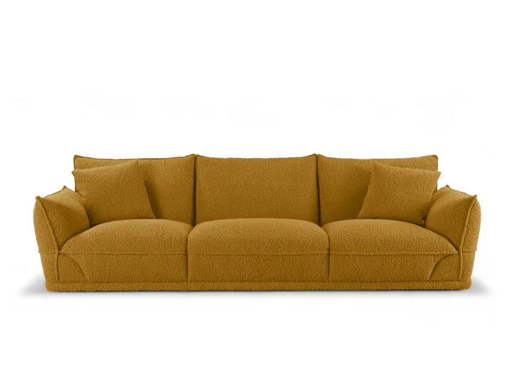 mustard bouclé sofa