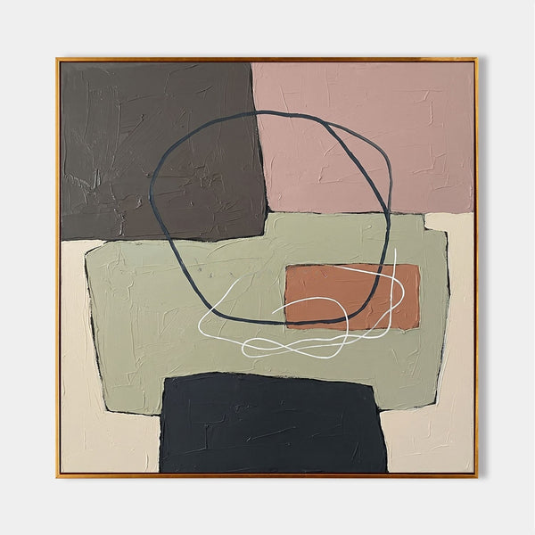 Muted Color Blocks with Drifting Lines