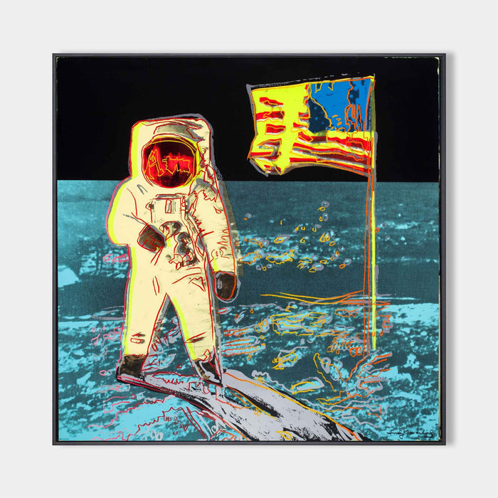 Neon Astronaut on the Lunar Surface
