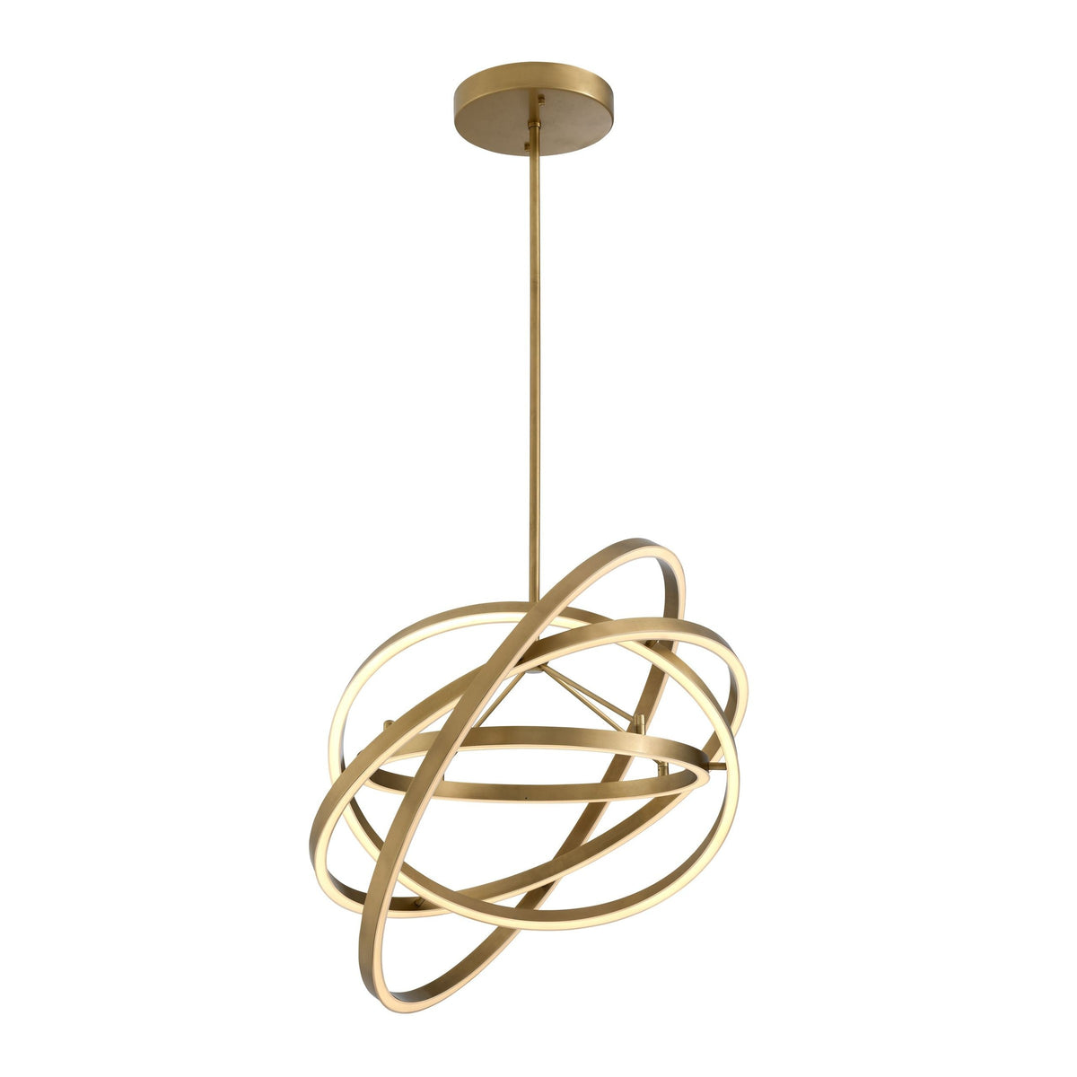 Nested Hinged Brass Ring Chandelier
