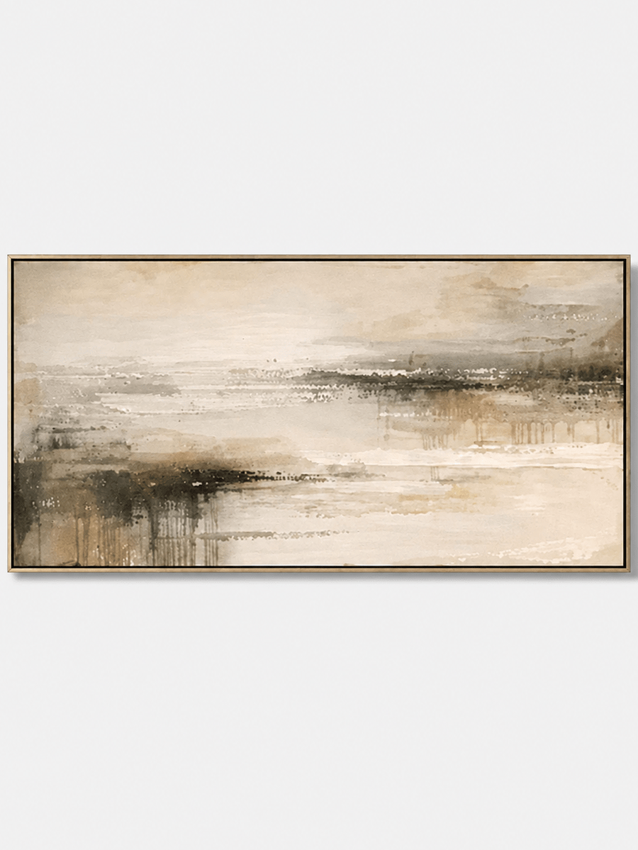 Neutral Abstract Landscape Wall Art, Misty Tidelands