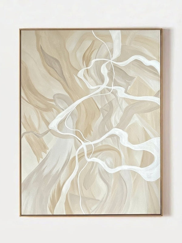 Neutral Earth Tone Abstract Lines Painting