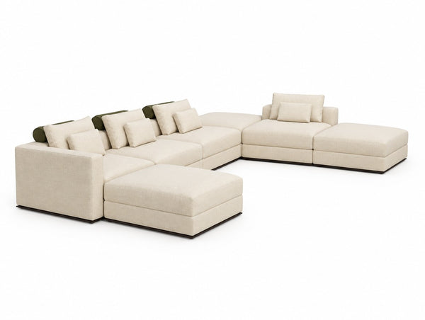 The Bevagna Sectional on a white studio background