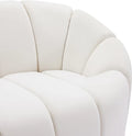 Off White Velvet Modern White Channel Tufted Sofa Chair - Lifestyle Setting