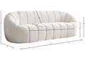 Off White Velvet Modern White Channel Tufted Sofa - Lifestyle Setting