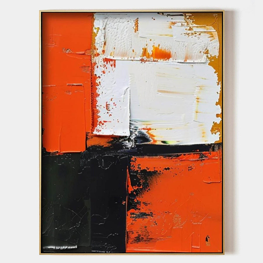 Orange and Black Color Block Abstract