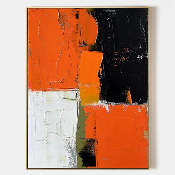 Orange and Black Color Block Abstract