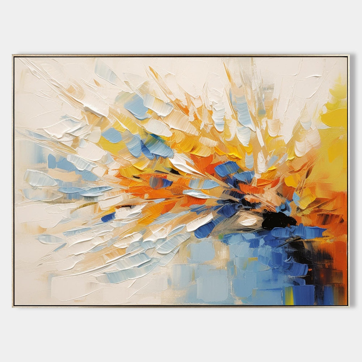 Orange and Blue Abstract Burst