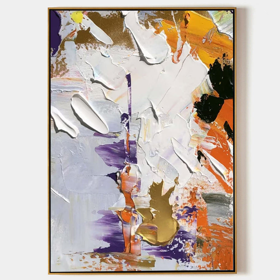Orange and Violet Palette Knife Abstract