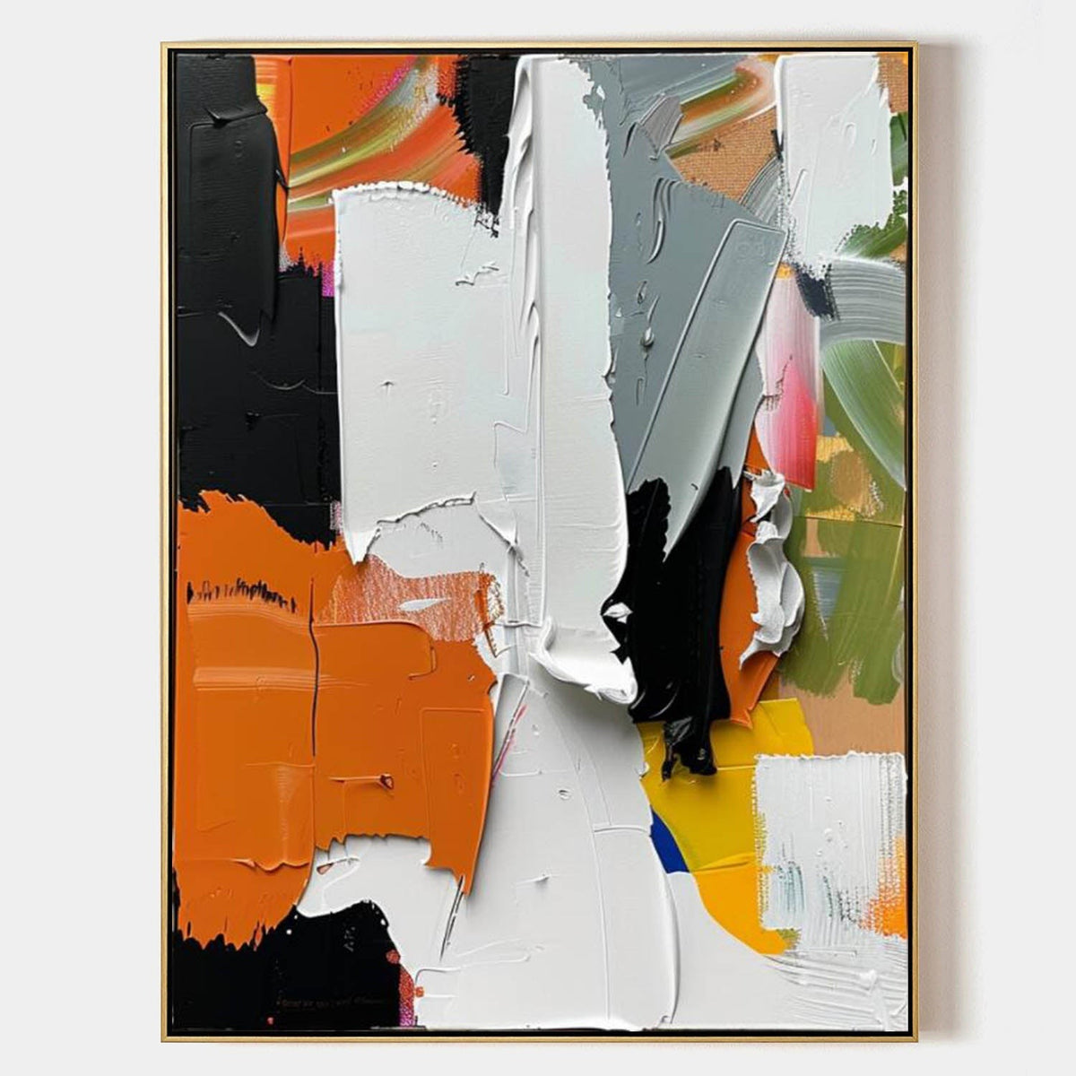 Orange and White Knife Strokes