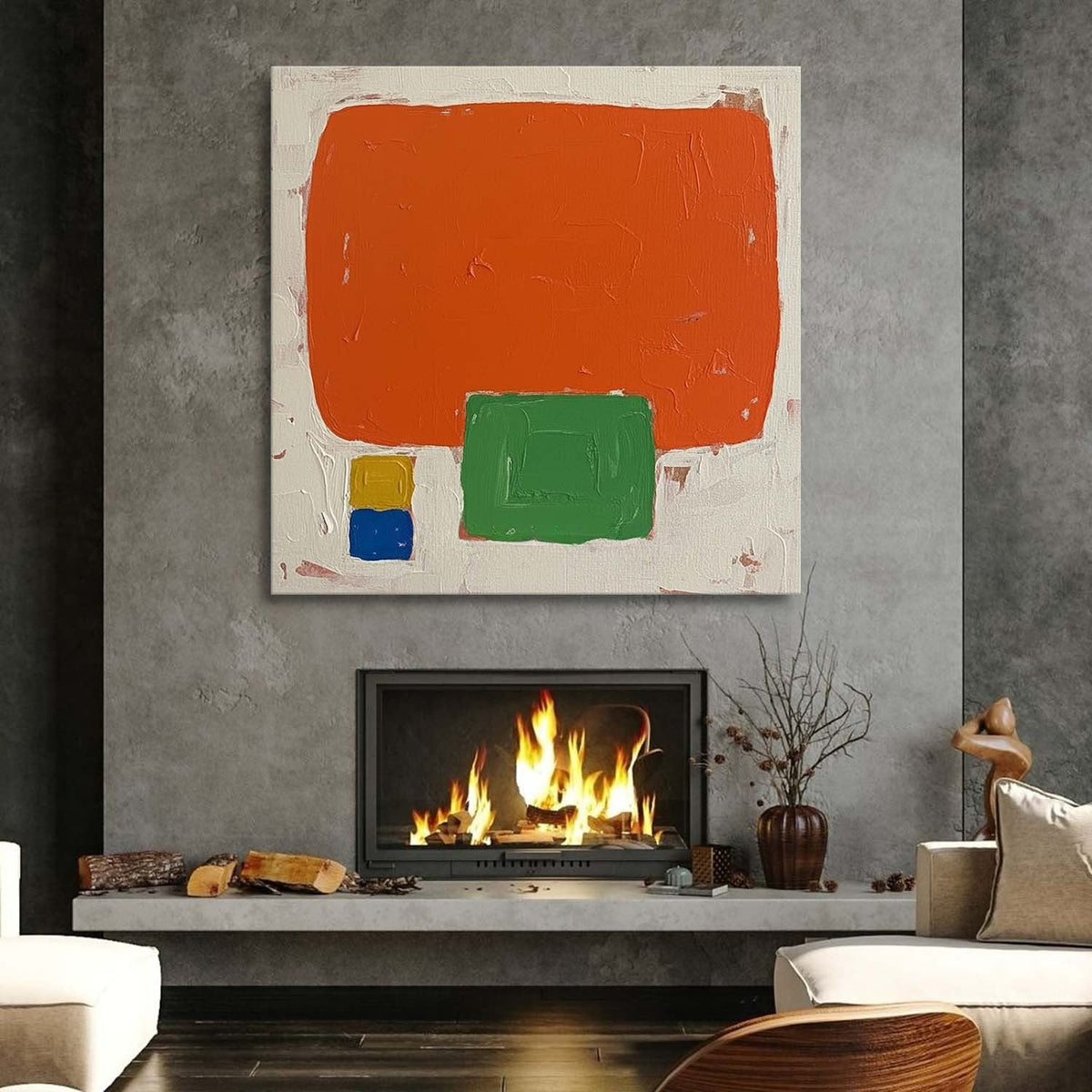 Orange Field with Color Blocks
