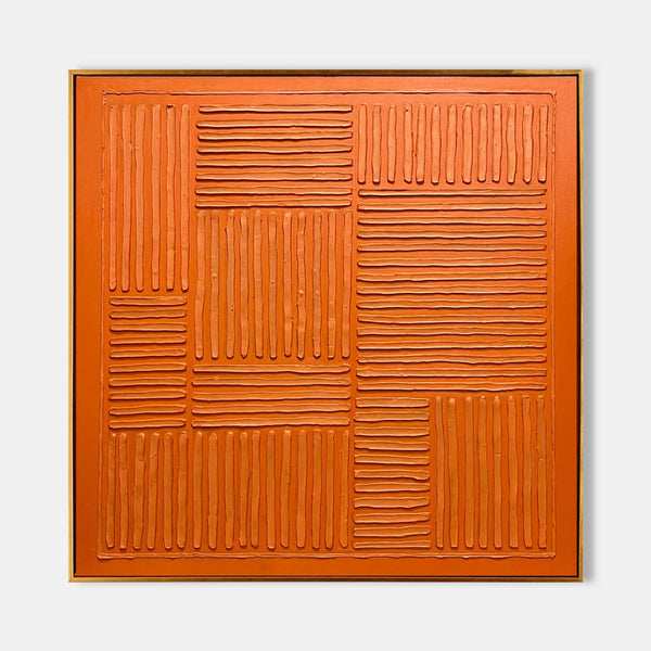 Orange Woven Relief Grid