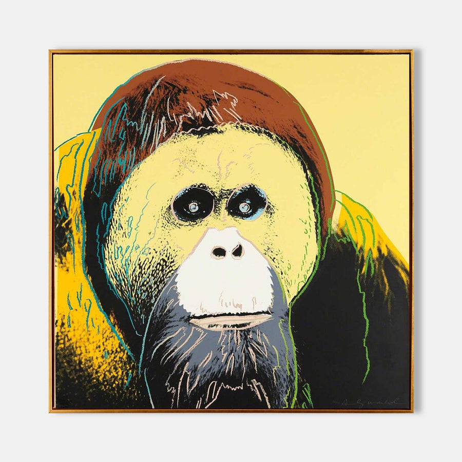 Orangutan Portrait on Butter Yellow