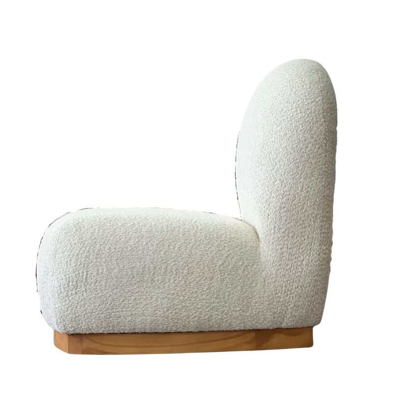 Organic Curved Lounge Chair | Premium Bouclé Upholstery