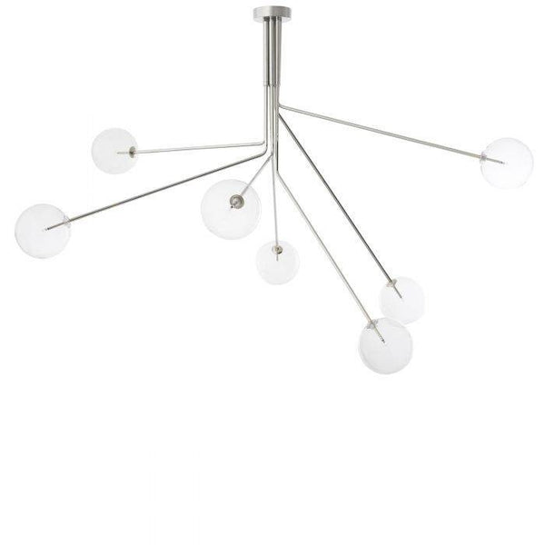 Oversized Clear Glass Globe Nickel Chandelier
