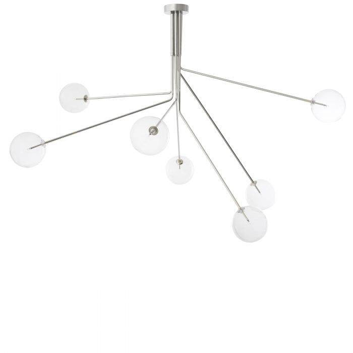 Oversized Clear Glass Globe Nickel Chandelier