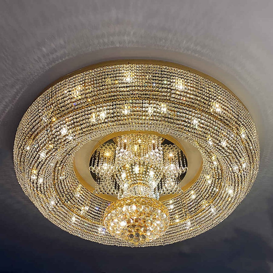 Oversized Crystal Ring Flush Mount Chandelier