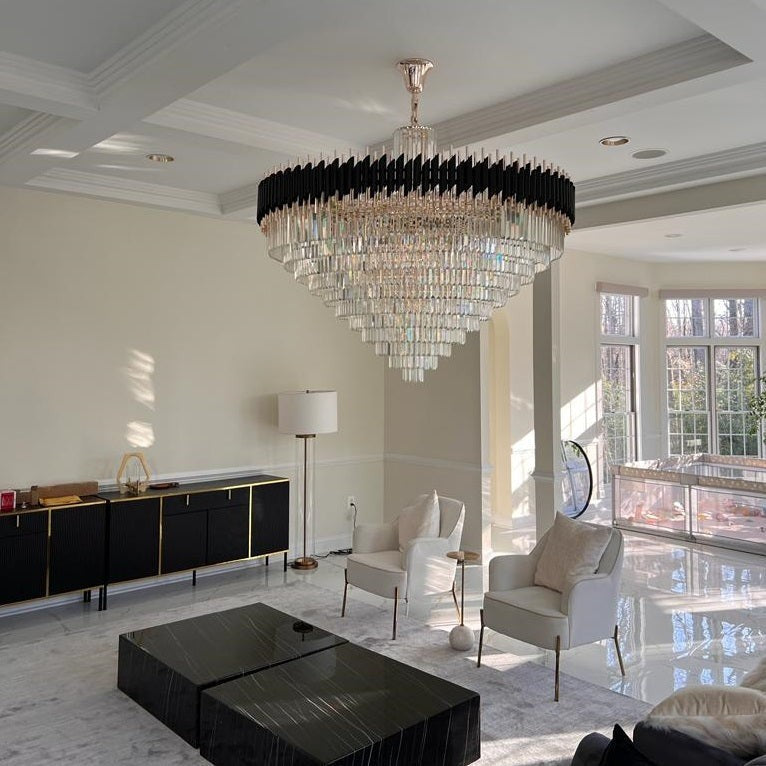 Oversized Globe Cluster Crystal Chandelier