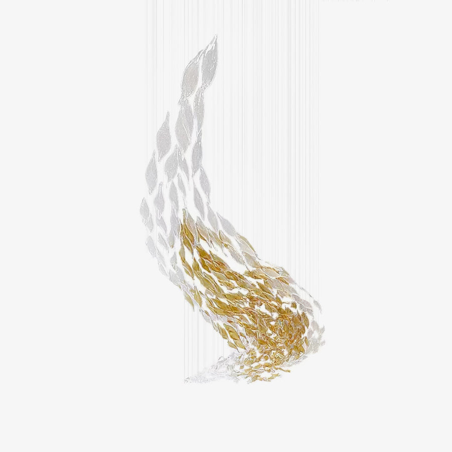 Oversized Meteor Shower Gold Leaf Spiral Chandelier