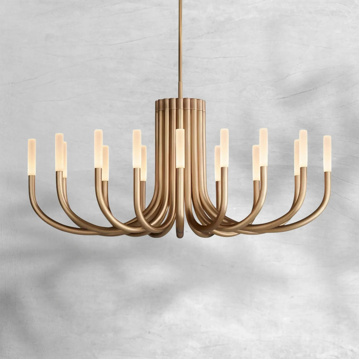 Oversized Round Brass Ring LED Chandelier