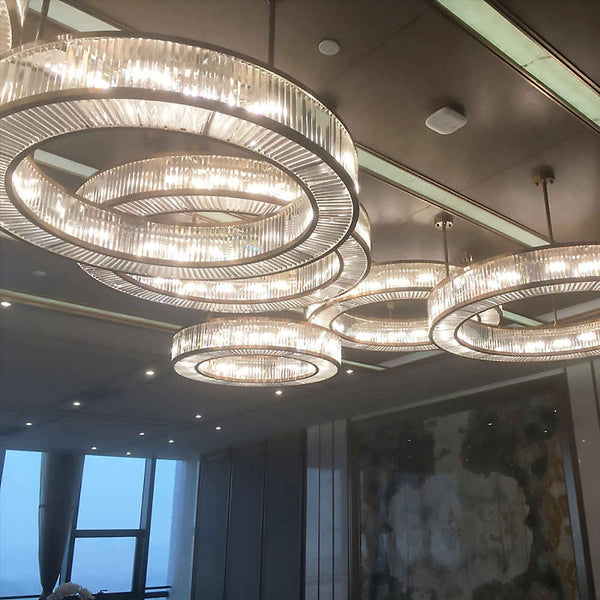 Oversized Round Crystal Ring Chandelier