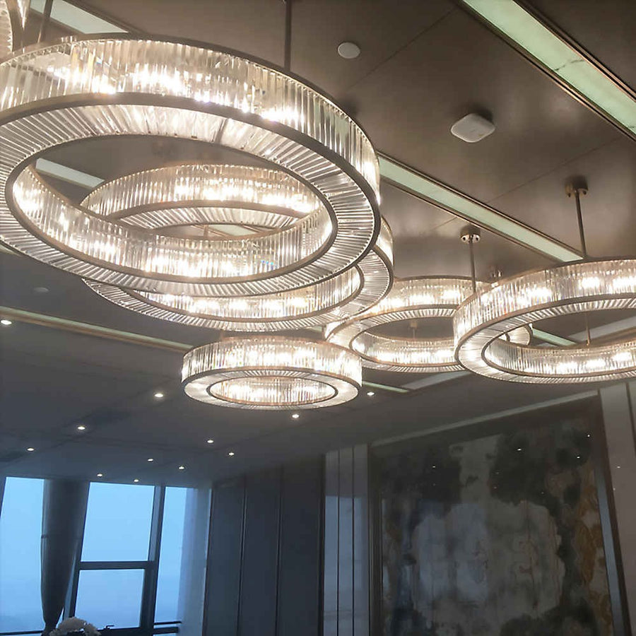Oversized Round Crystal Ring Chandelier