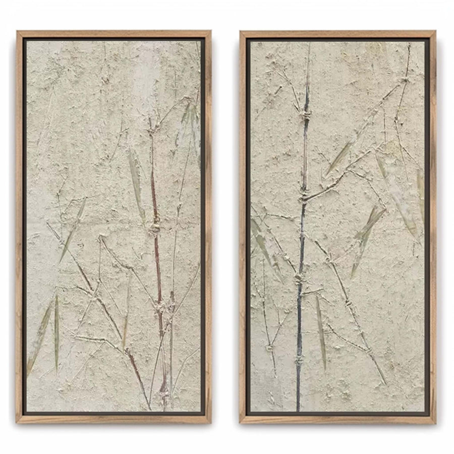 Pale Bamboo Stems in Relief