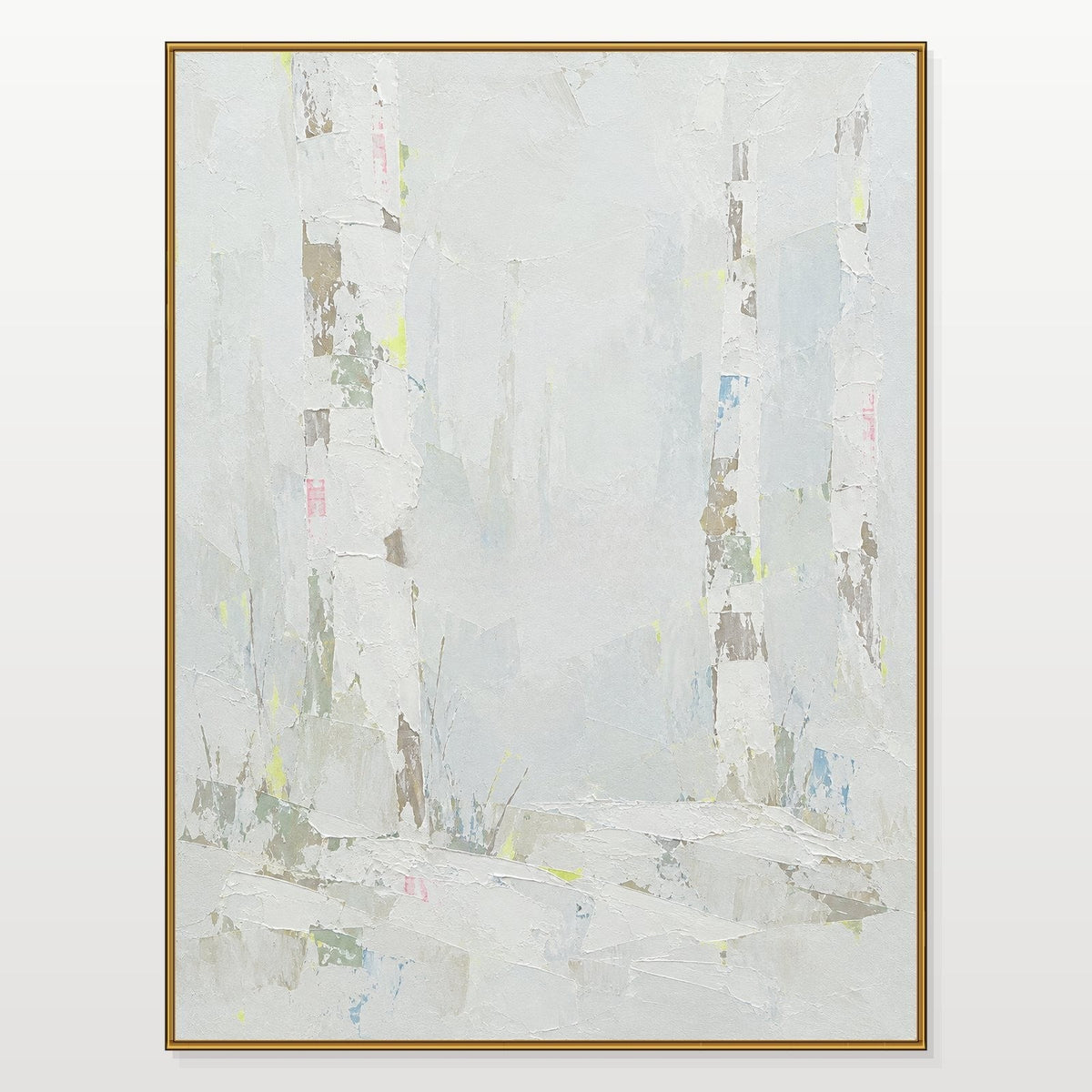 Pale Birch Grove in Winter Light
