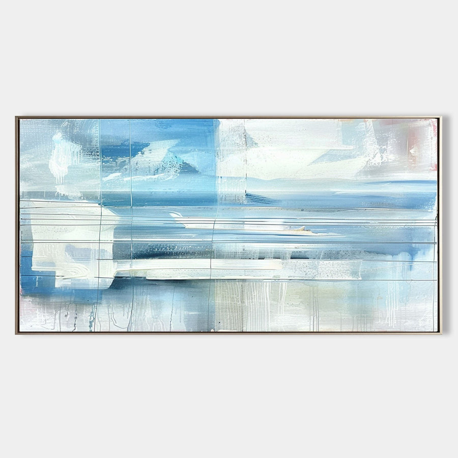 Pale Blue Coastal Horizon Abstract