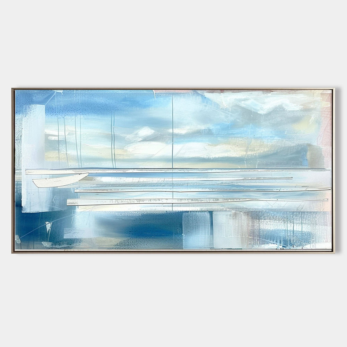 Pale Blue Harbor Abstract Horizon
