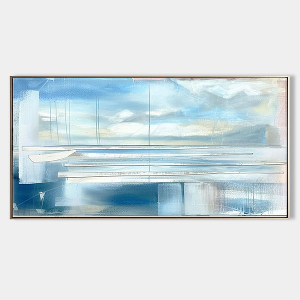 Pale Blue Harbor Abstract Horizon