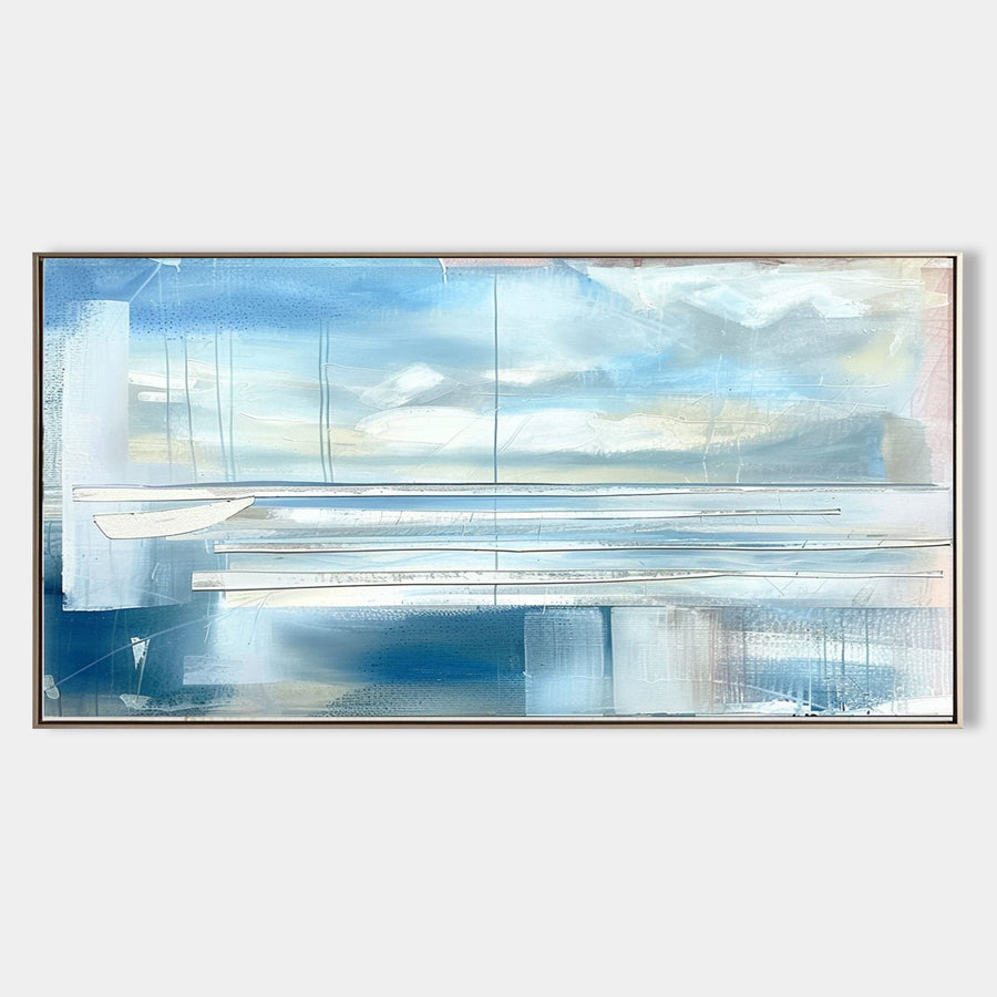 Pale Blue Harbor Abstract Horizon