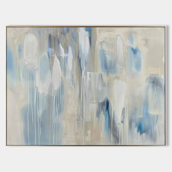 Pale Blue Rain Drift Abstract